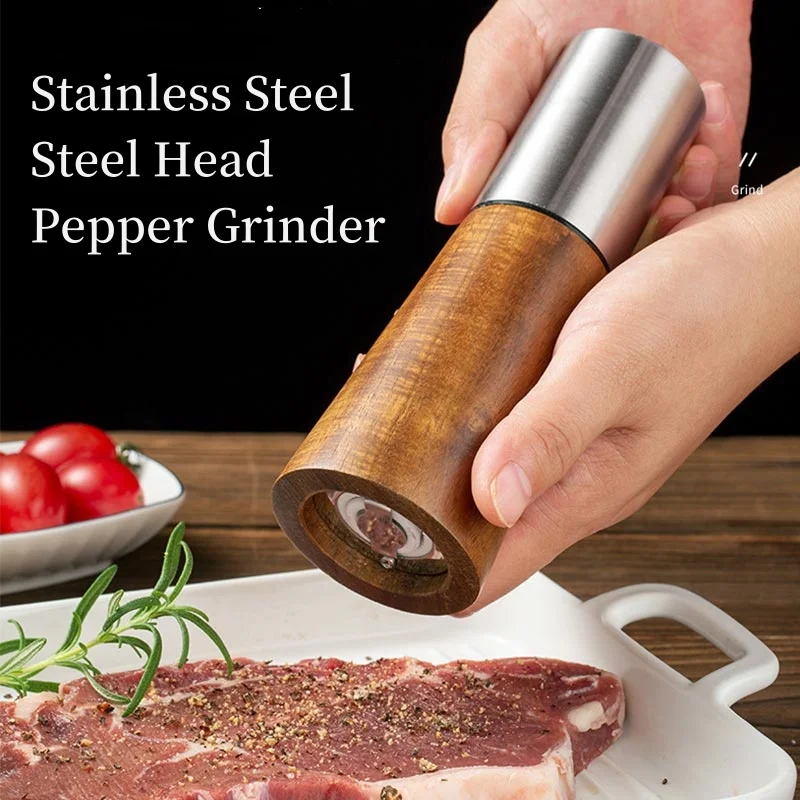 

Ручной набор мельниц для соли и перца, одноручная мельница для специй с головкой из нержавеющей стали и легкой автоматической мельницей для перца