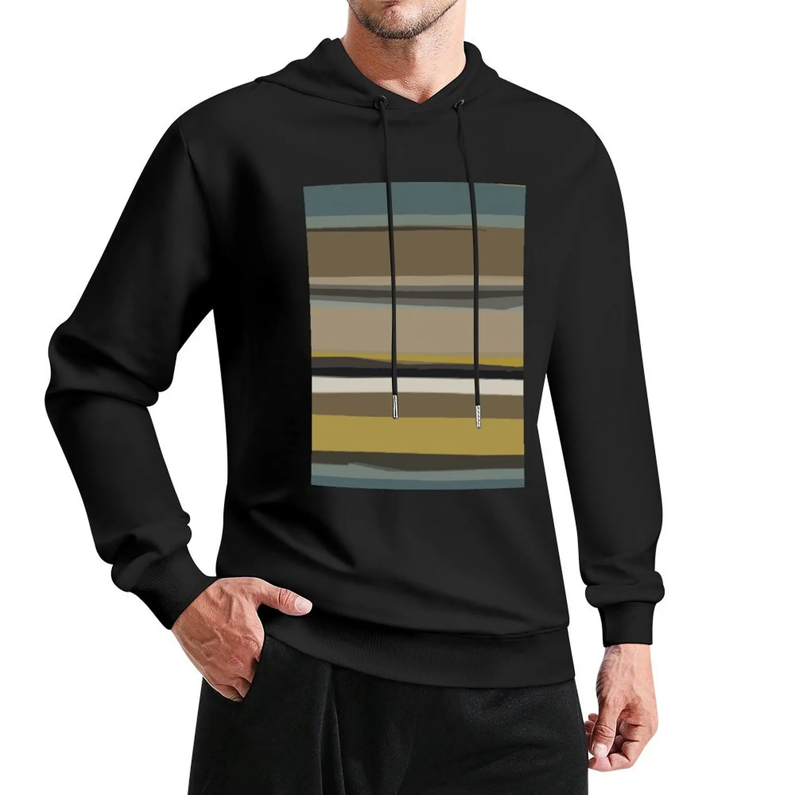 Modern Contemporer Horizontal Shape Pullover Hoodie clothes for men graphic hoodie