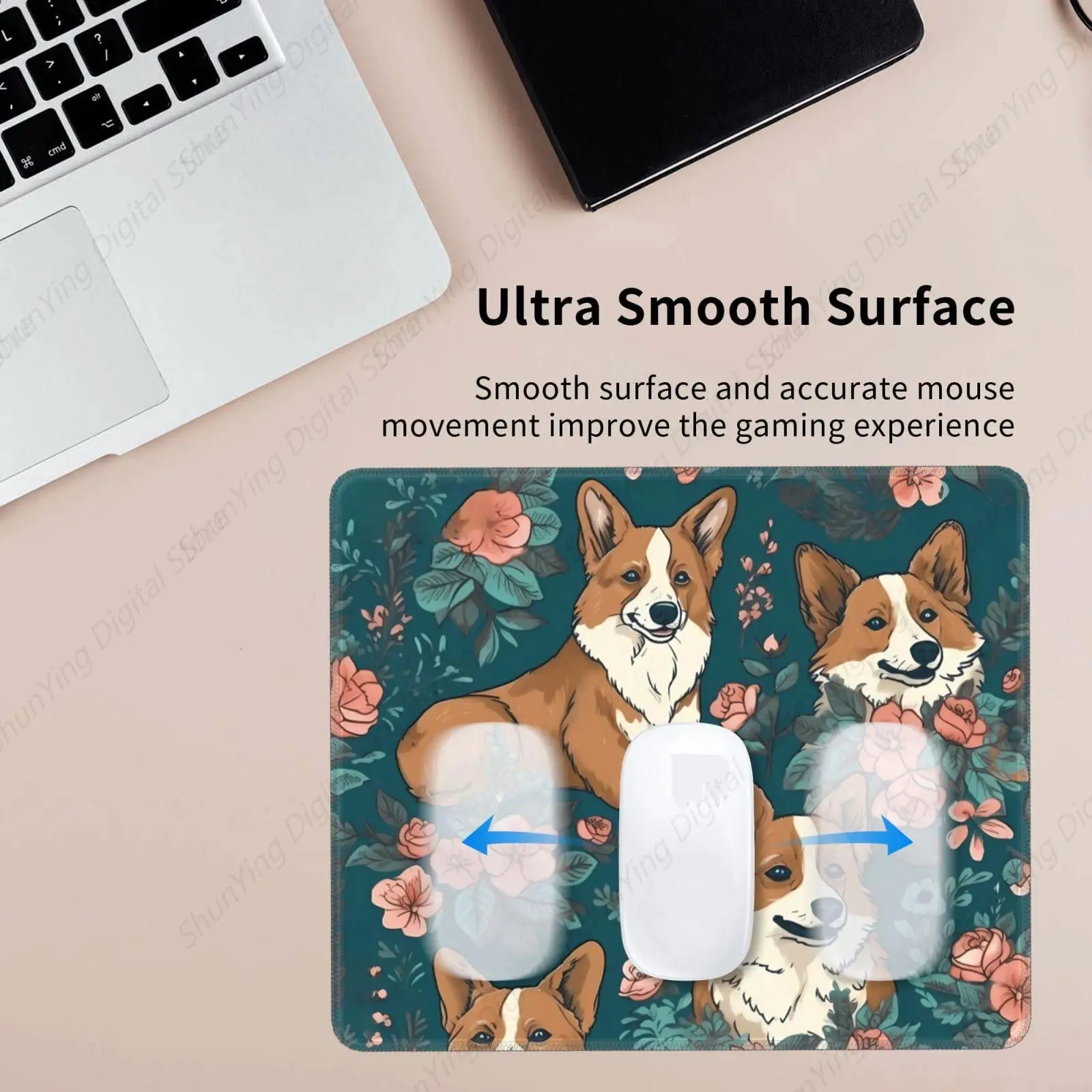 Corgi Hehua Mouse Pad Non Slip Non Slip Rubber Cute Style Mouse Pad Office Decoration For Games Work Computer 18*22cm