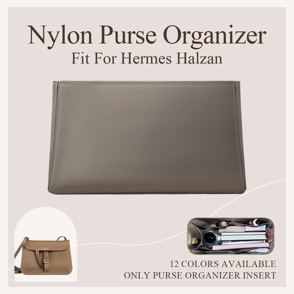 Nylon Purse Organizer Insert Fit for Hermes Halzan Mini Handbag Inside Bag Storage Cosmetics Bag Lightweight Inner Liner Bag