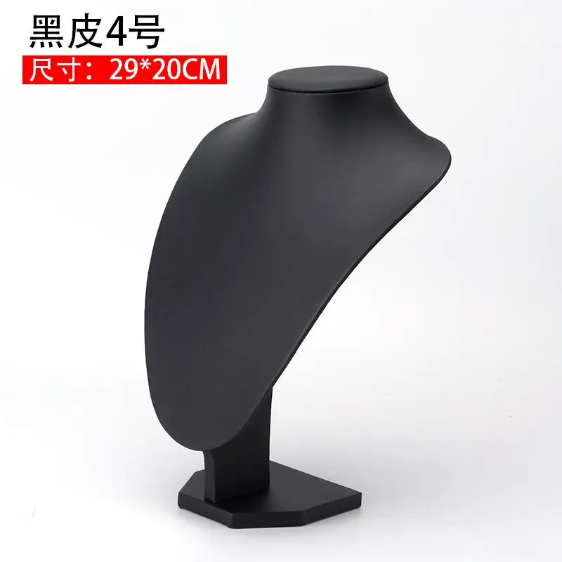 Exposant 6 Opties Zwart PU Sieraden Display Kunstleer Mannequin Ketting Hanger Sieraden Buste Hals Display Standhouder