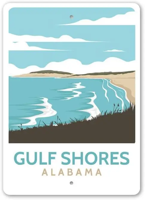 Gulf Shores Alabama Metal Sign 8 x 12 Inches