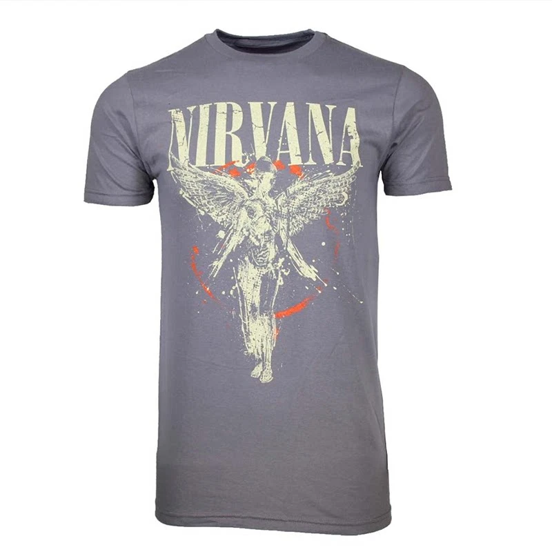 Red Logo Classic Nirvana Rock Band Band T-Shirt 100% Cotton Graphic Tee Men Women Summer Streetwear Top