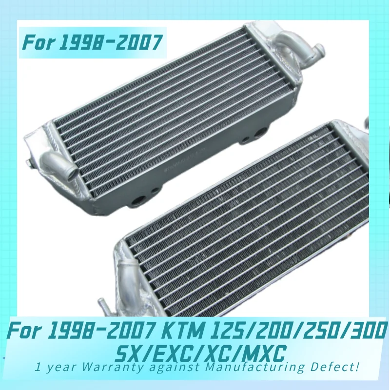 Both sides Aluminum Radiator For 1998-2007 KTM 125/200/250/300 SX/EXC/XC/MXC 1998 1999 2000 2001 2002 2003 2004 2005 2006 2007