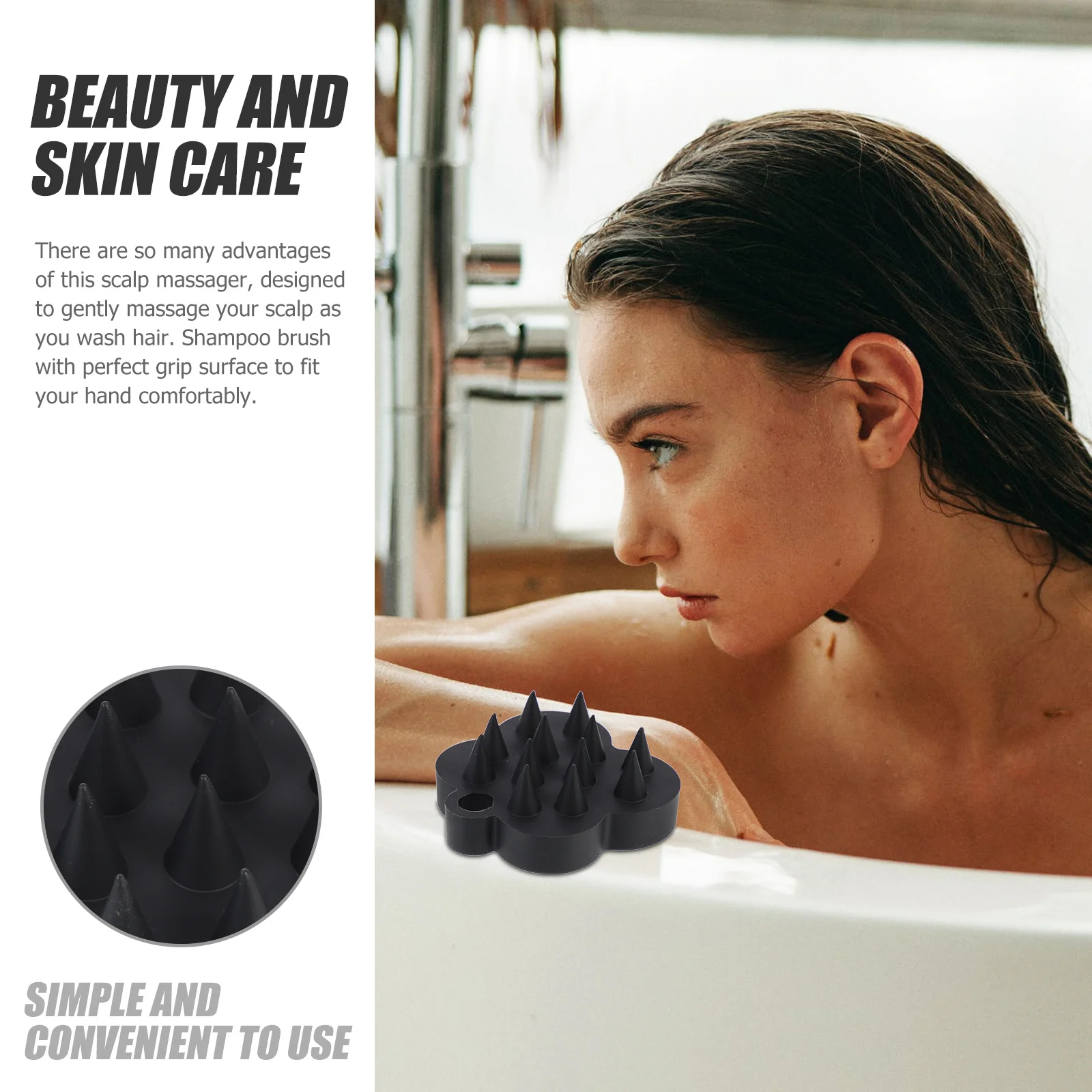 

Silicone Shampoo Brush Scalp Massage Exfoliator Deep Cleaning Shower Tool Lightweight Ergonomic Design Hair Scrubber Scalp Care