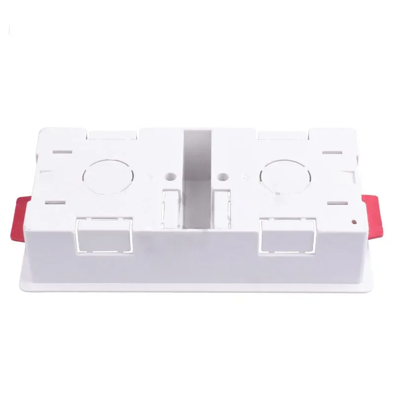 Double 86 Type Gypsum Board Concealed Box Trunking 2 * 35mm Wall Switch Socket Bottom Box