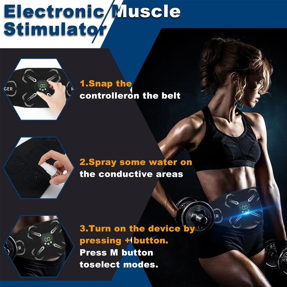 

Пояс-тренажер для талии с EMS-стимуляцией - многофункциональный перезаряжаемый пояс для сжигания жира, похудения и массажной терапии