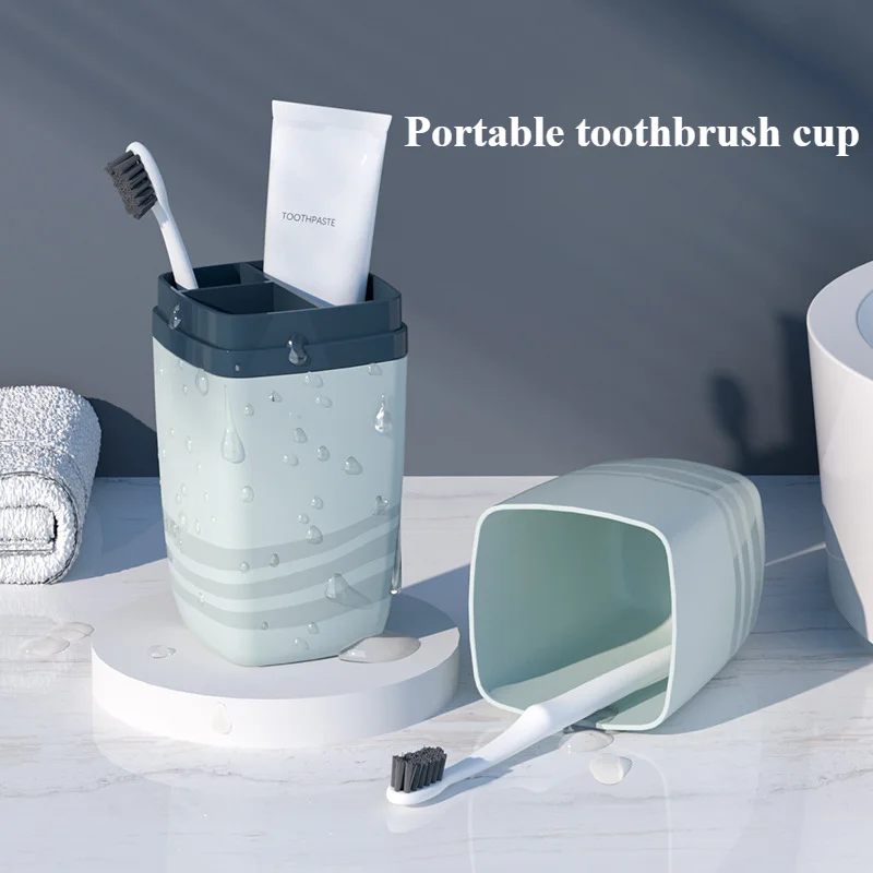 Travel Brushing Cup Portable Toiletry Cup Toothbrush Home Storage Box Dental Jar Mouthwash Cup Travel Dental Kit Set