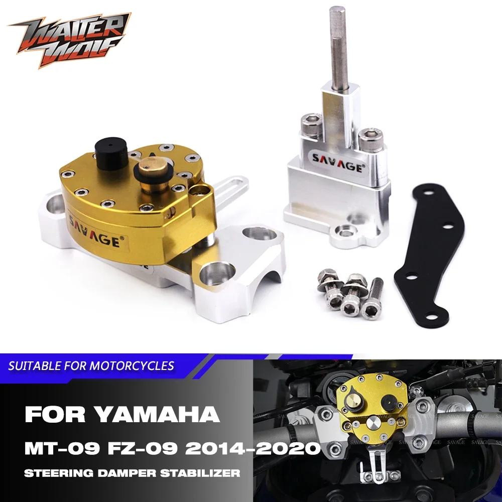 MT09 Adjustable Steering Dampers Stabilizer For YAMAHA MT-09 FZ-09 MT 09 FZ09 2014-2020 Street Rally Safety Control Bracket