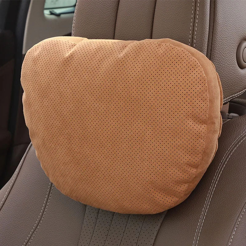 Comfortable Breathable Car Headrest Maybach Design Ultra Soft Pillow Auto Accessories Interior Vehicle Suede Fabric Head Cushion