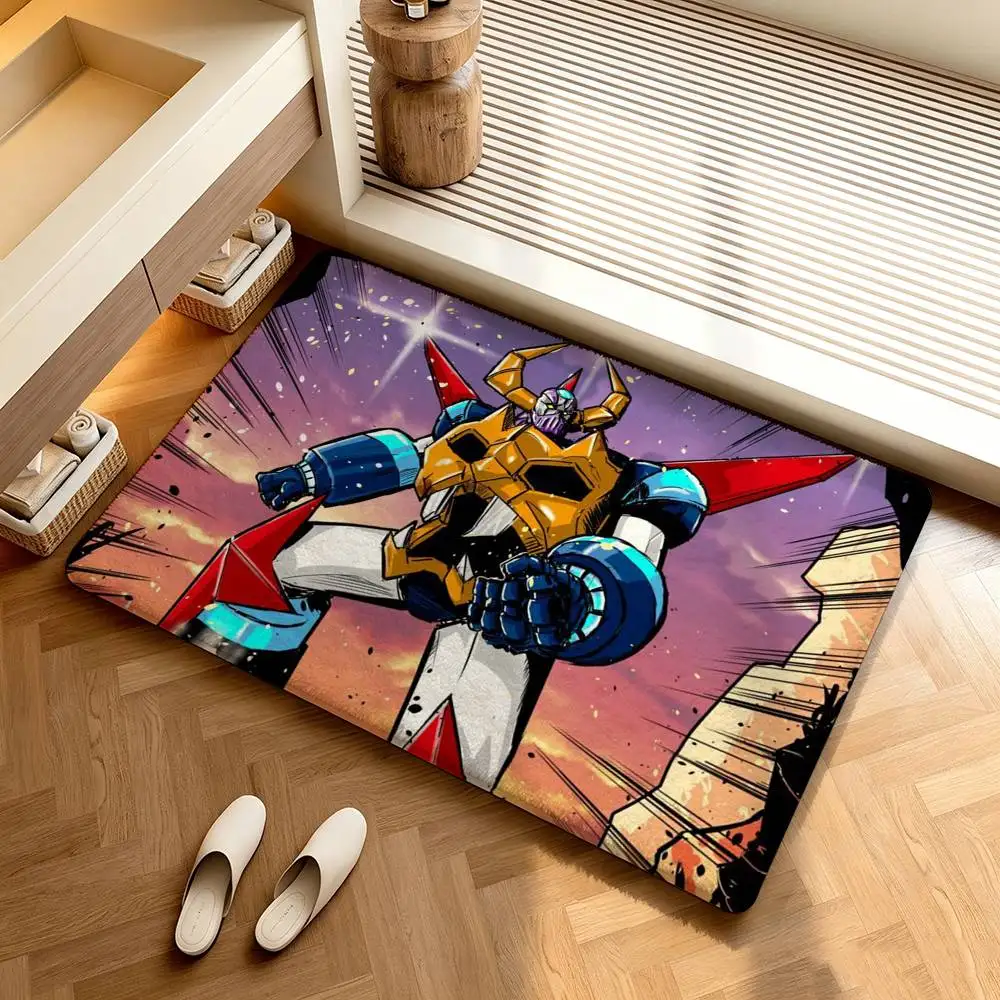 U-UFO R-Robot G-Goldorak-K  Shower Room Absorbent Small Floor Mat Soft Comfortable Decorative Foot Mat