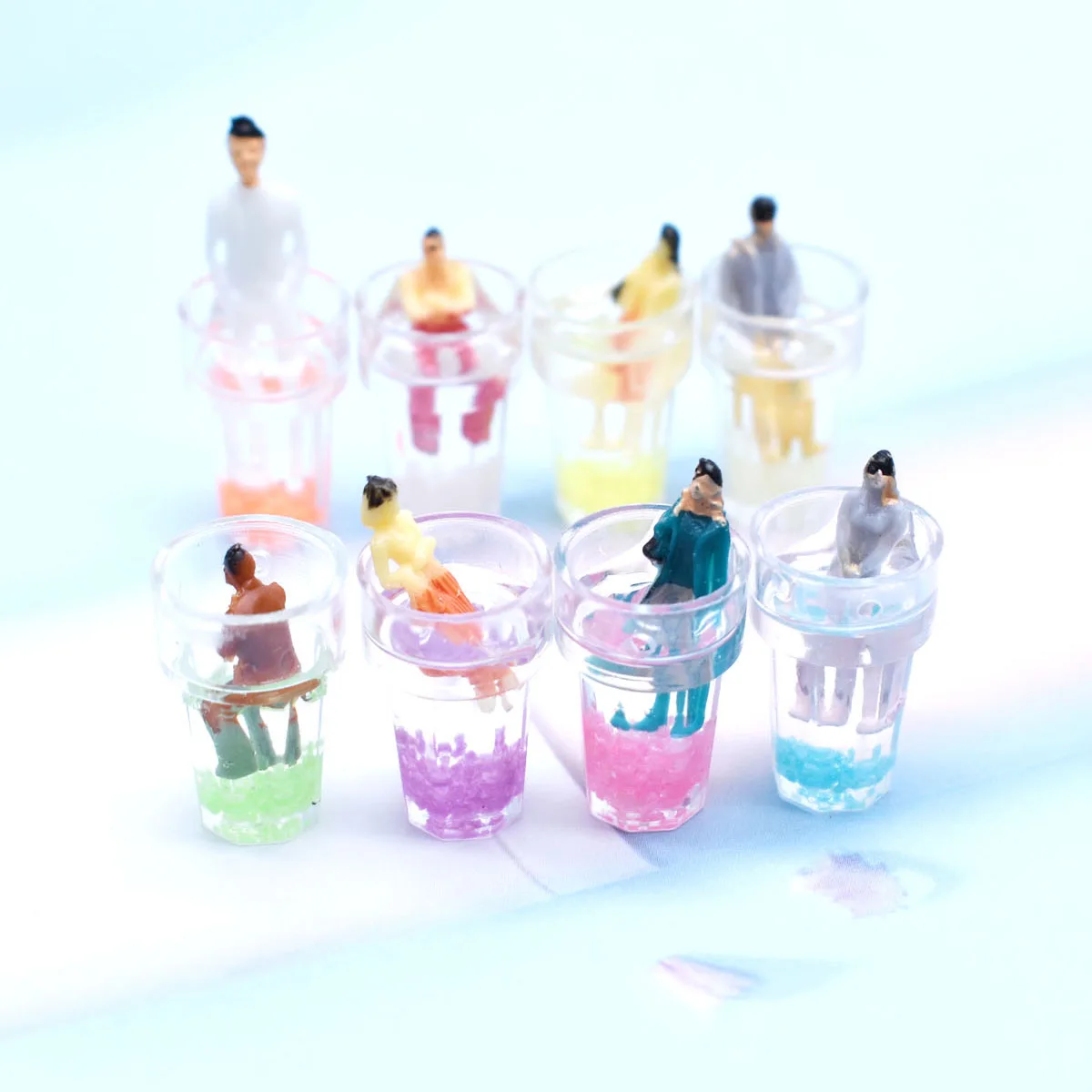 10pcs Simulation Colorful Nightlight Figure Cup Charms For Pendant DIY Handmade Jewelry for Earring Necklace Keychain