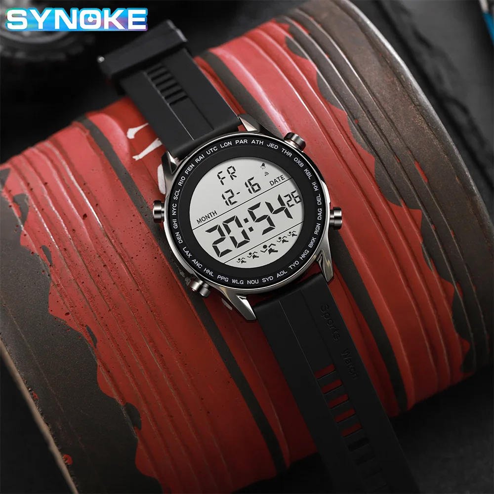 Watch For Men SYNOKE Brand 5Bar Waterproof Outdoor Sport Watch Men Big Numbers Ultra-thin Design Watch Man reloj hombre