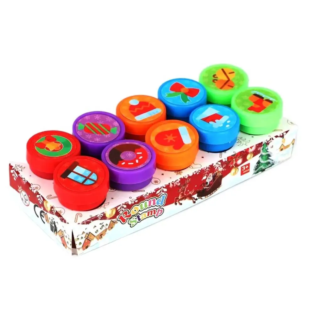 10/12/26Pcs Cartoon Animal Stamps Self-ink Christmas Children's Self-stamp Set Comments 26 Letters Teacher Stamps