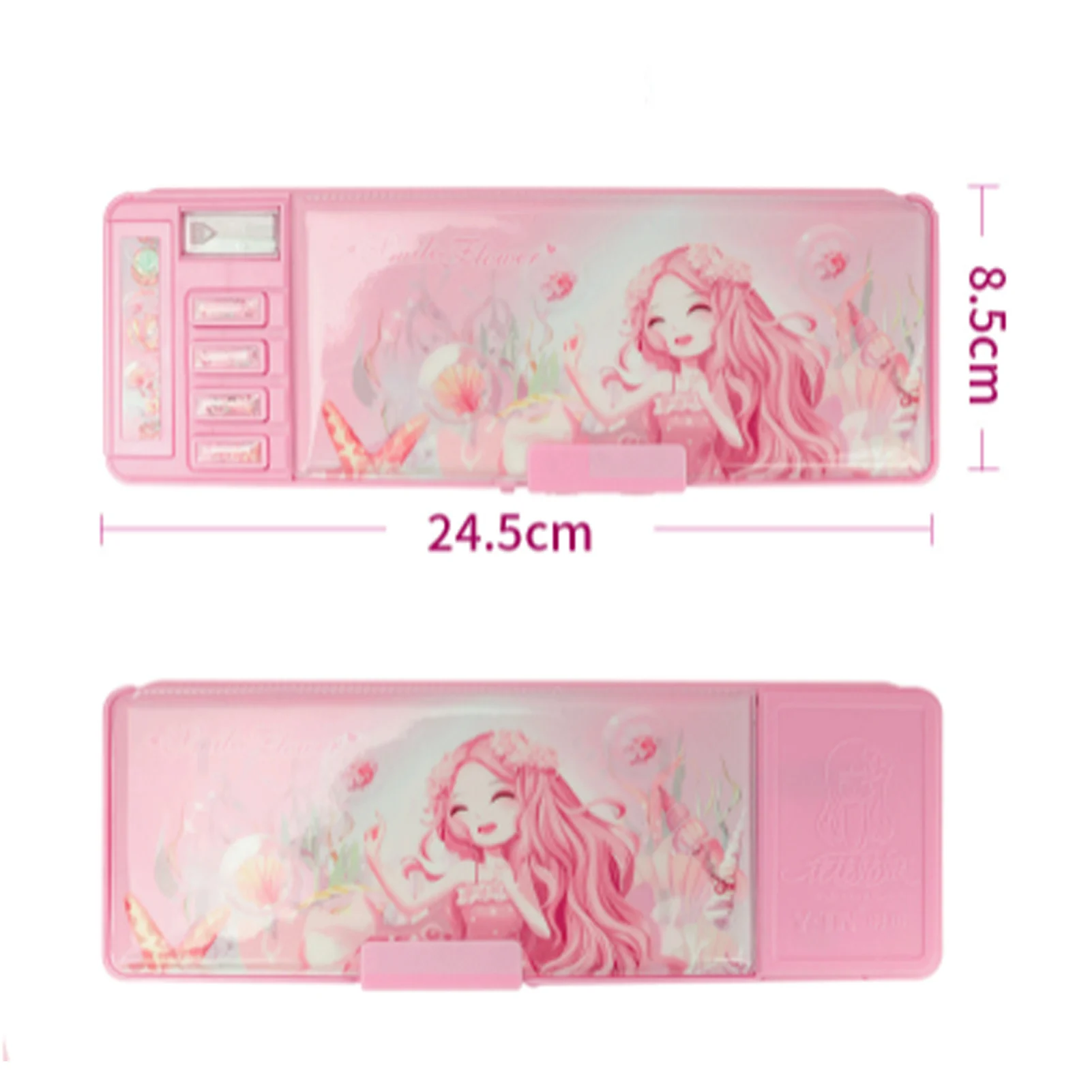 Mechanical Deformation Combination Lock Stationery Box Girl Cute Pencil Case School Student Pencil Box Cartoon Plastic Pen Case