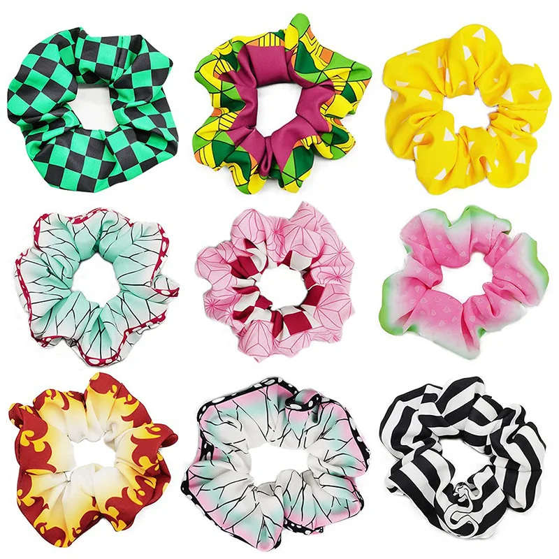 Anime Cosplay Scrunchies Tengen Daki Inosuke Shinobu Chainsaw Man PochitaHair Accessories