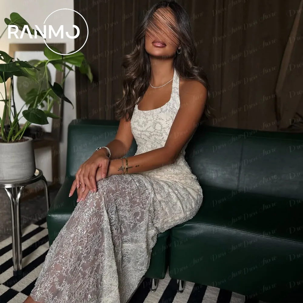 Ranmo 2026 novos vestidos de noite de renda فسات -. een een brincos de festa personalizado halter sereia lindos vestidos de baile