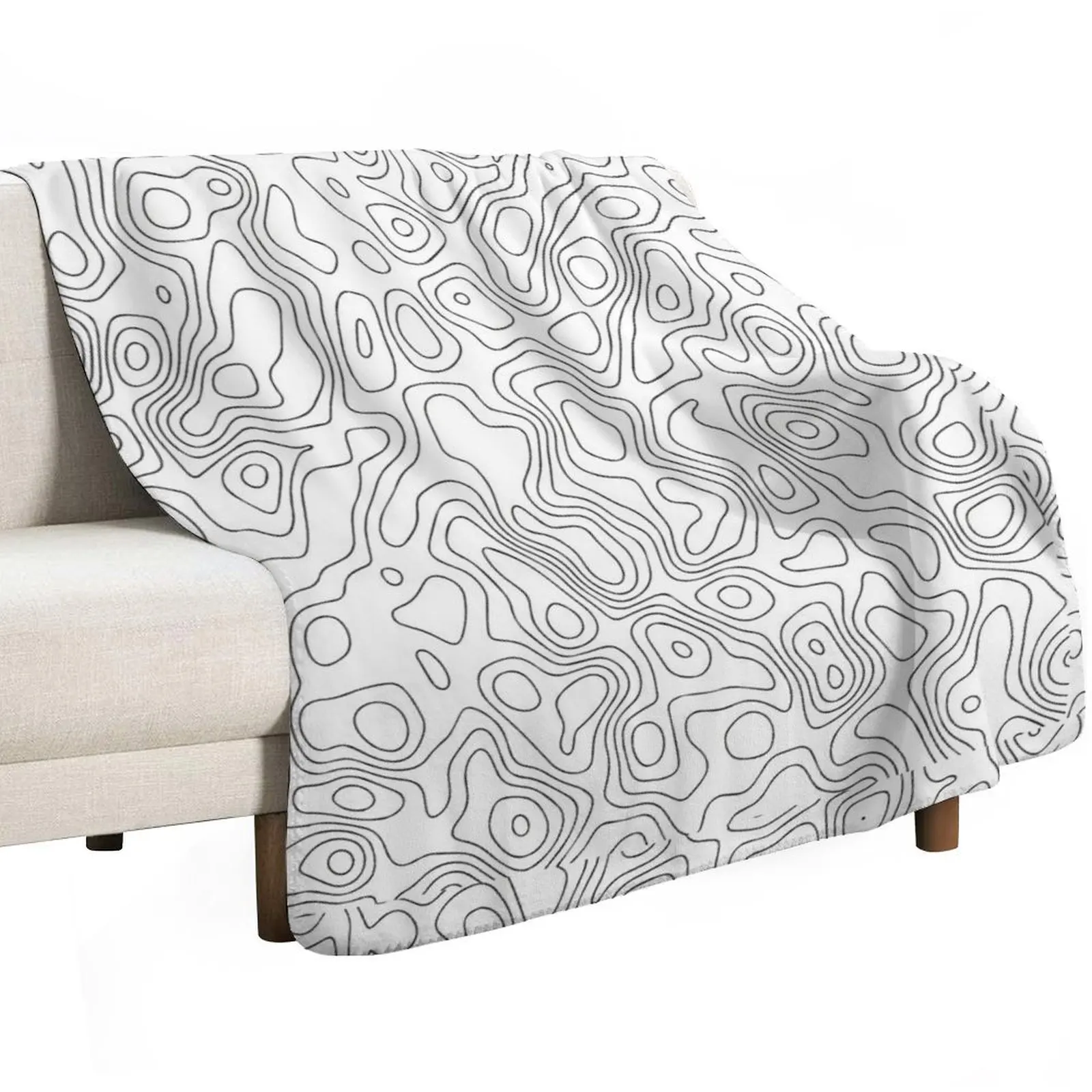Contour map Throw Blanket Flannel Fabric Camping Decorative Sofa Extra Large Throw Bed linens Soft Plaid Blankets
