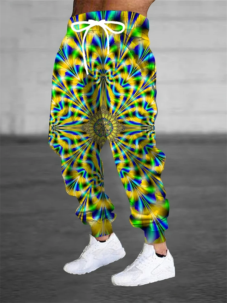 2025 Fall New Arrival Men's Casual Pants Hip-Hop Print Drawstring Adjustable Joggers Minimalist Fashion Street Style Trousers