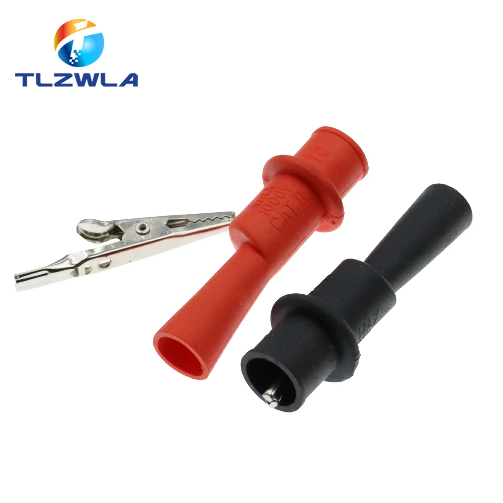 2PCS 10A 1000V Alligator Crocodile Test Clip Clamp For Multimeter Tester Probe Crocodile Clip