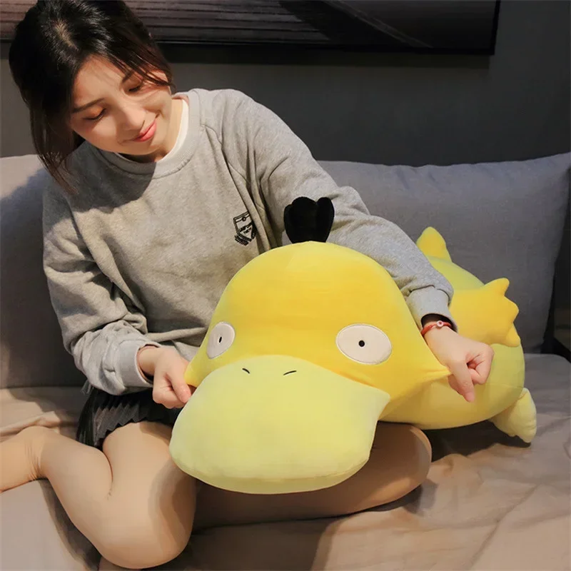 Super Big Size 100cm Pokemon Psyduck Plush Toy Soft Yellow Duck Doll Stuffed Animal Plush Toy Gift For Girlfriend Present Pillow