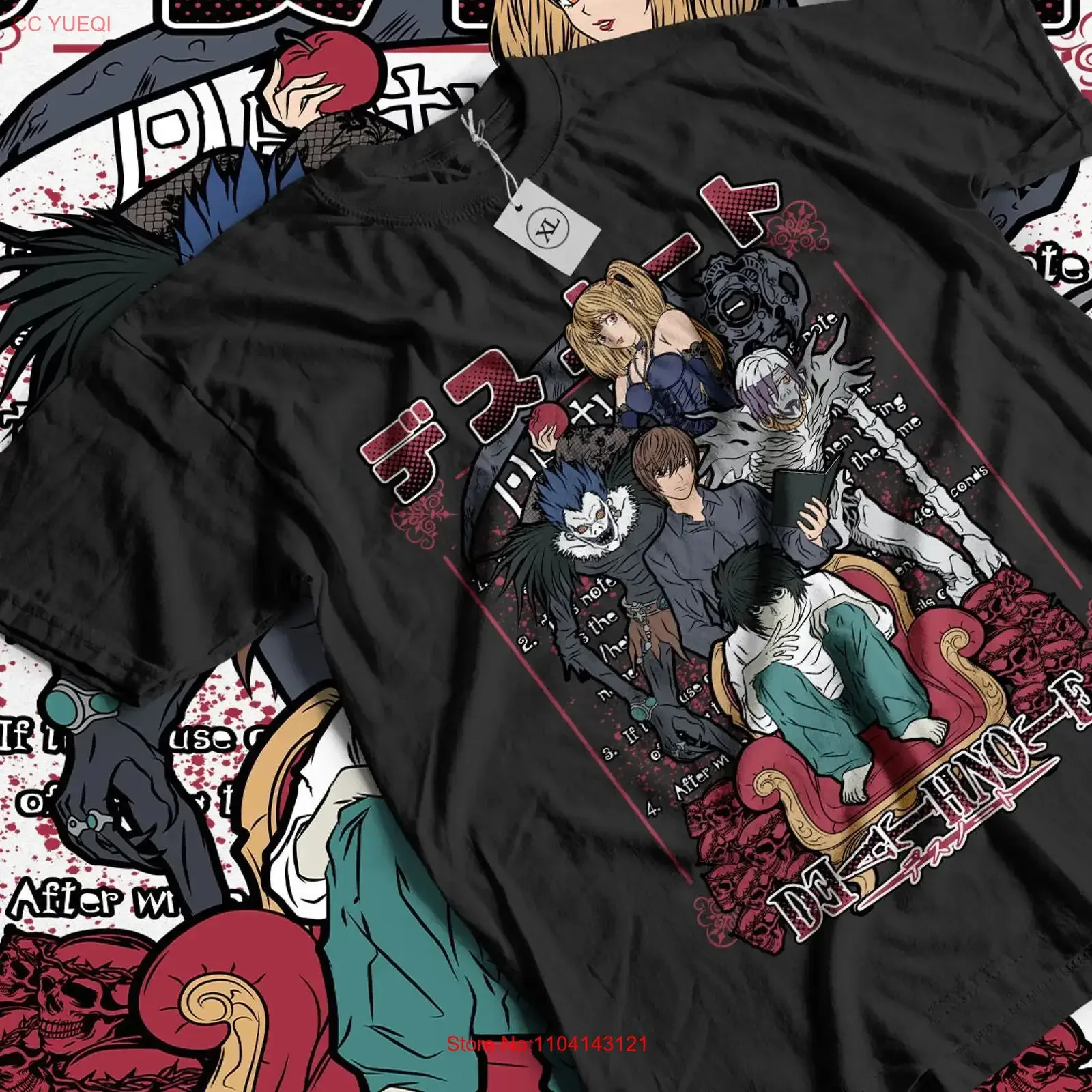 Death Note L T Shirt Kira Ryuk Manga Strip Horror Anime tee All Size vintage Washed fashion Casual Stretched Soft streetwear