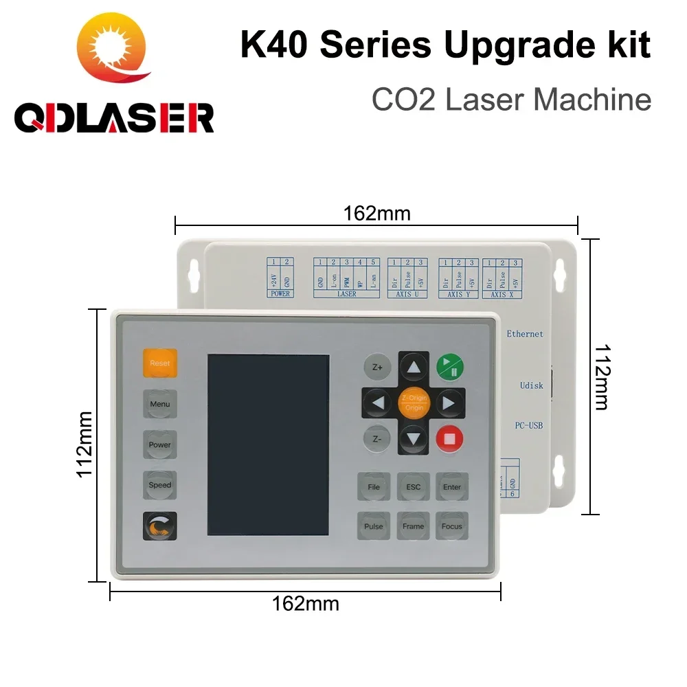 QDLASER For K40 series CO2 small laser engraving machine upgrade kit CO2 laser controller Rida RDC6432 DM542S stepper driver