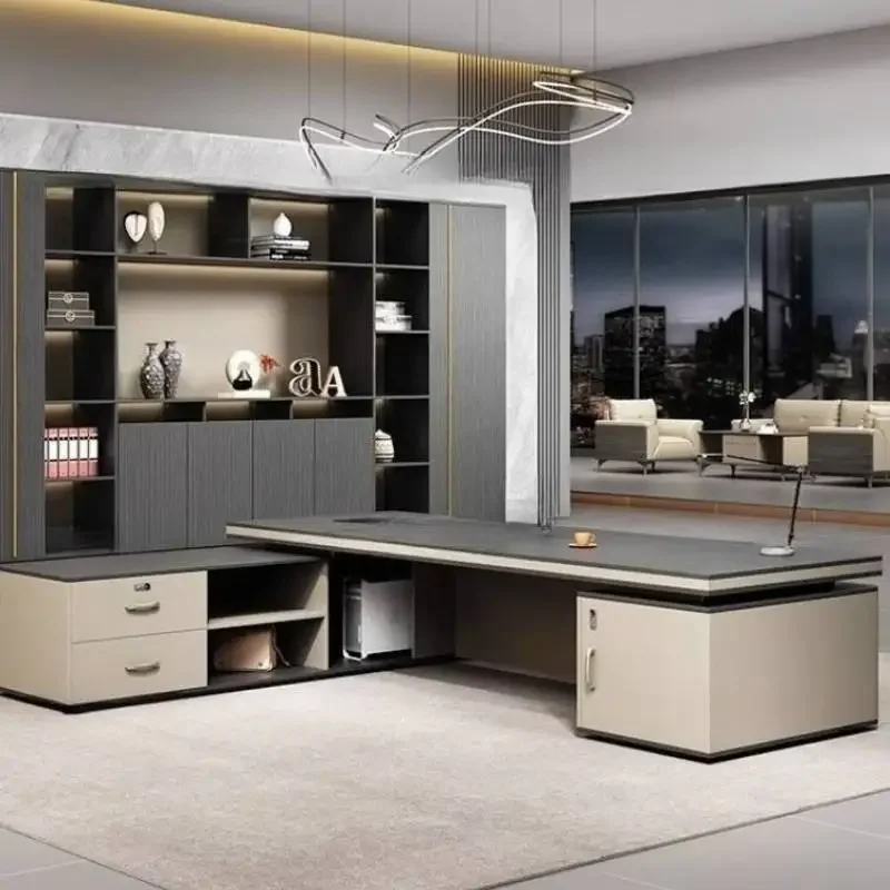 &Strong Nordic Office Desks Wooden Unique Simple Corner Drawers Office Desks Modern Cheap Luxury Schreibtisch Work Station Table