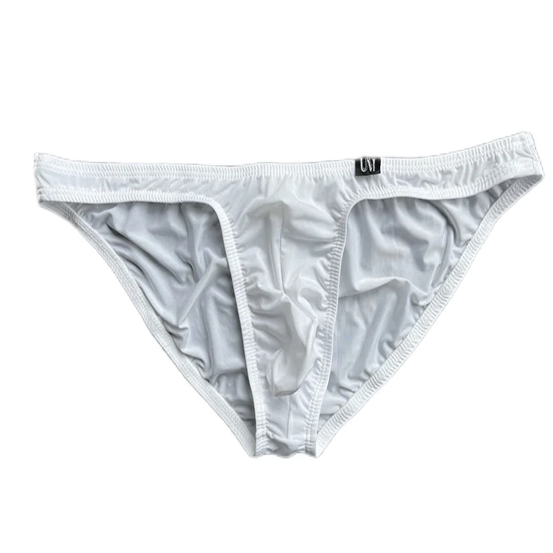 Upwardly Upturned Spicy Style Men\'s Low Waisted Sexy Brief Ice Silk Breathable Cool Feeling Men\'s Hip Wrap Tight Underware