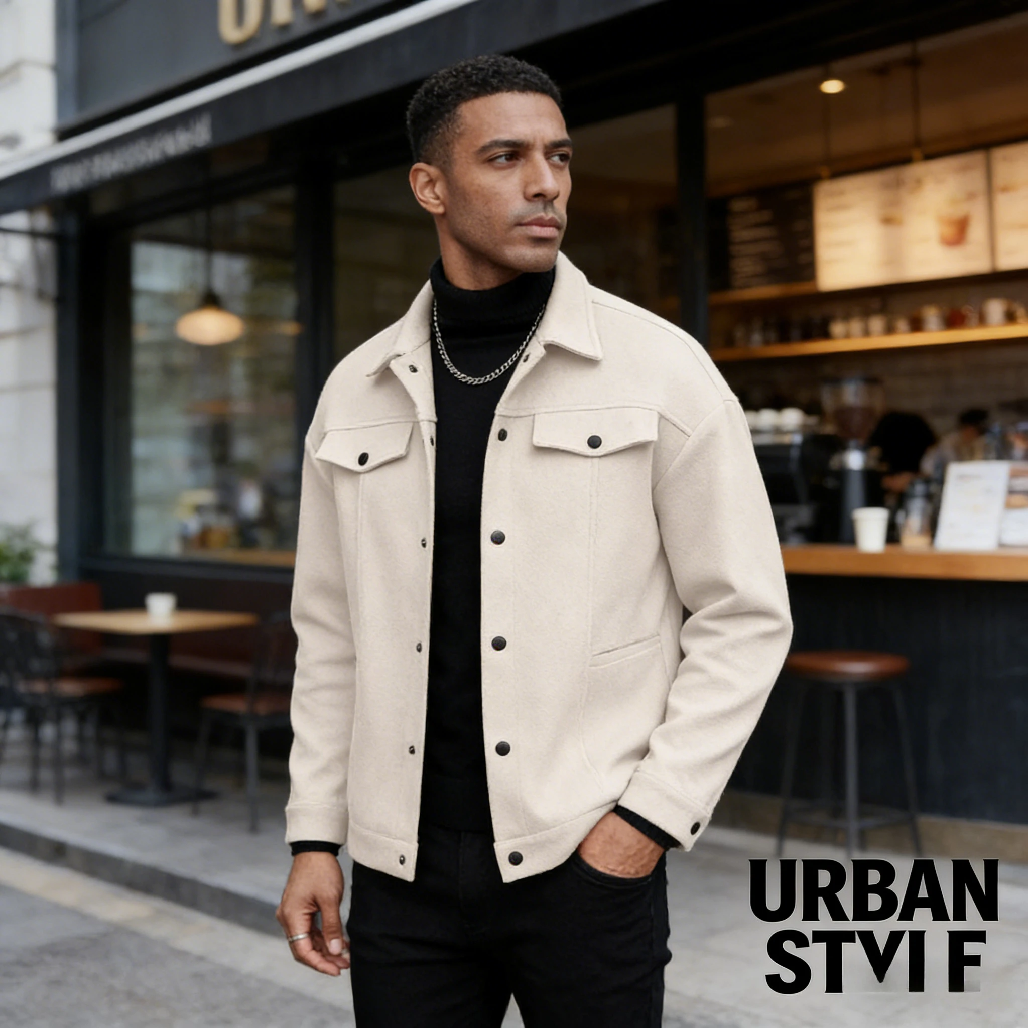 

2026 European American New Mens Wool Blend Jackets Autumn Winter Lapel Casual Sports Business Coats For Men