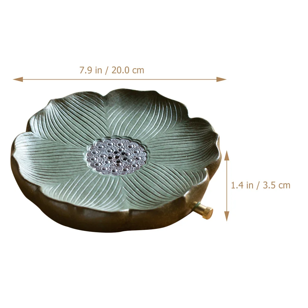 

1Set Round Lotus Pattern Tea Tray Retro Chic Ceramic Teapot Holder Office Home Teacup Storage Gongfu Tea Set Plate Water Drain