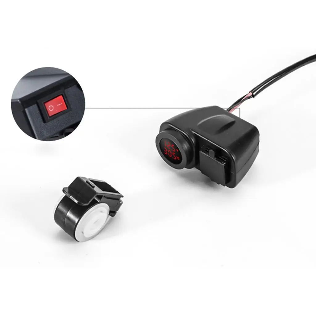 Power Supply Port Dual USB Charger Socket Plastic Voltmeter Indicator for Motorcycle ATV Scooter view 4