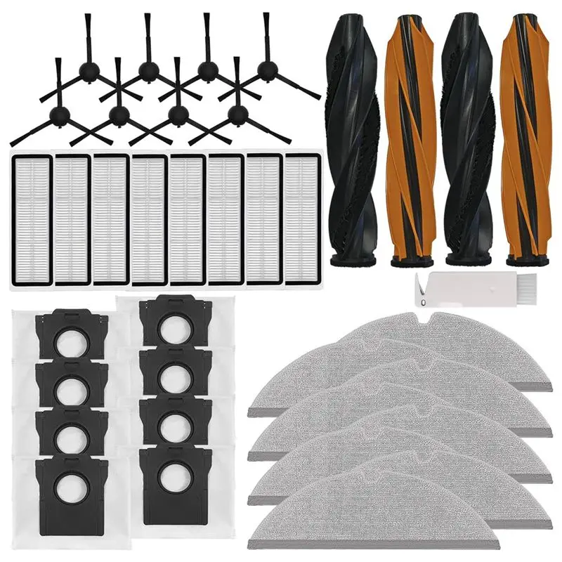 TCF 35PCS Replacement Parts for Dreame D20 Plus - Main Side Brush Set, Filter, Mop Cloth, Dust Bag for Vacuum Cleaner