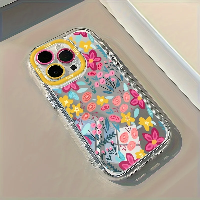 Vibrant Floral Pattern Designs Phone Case For IPhone 17 16 15 14 13 12 11 Pro Max 7 8 Plus XR X XS 16E 17E Luxury Mirror Cover_voghion.com