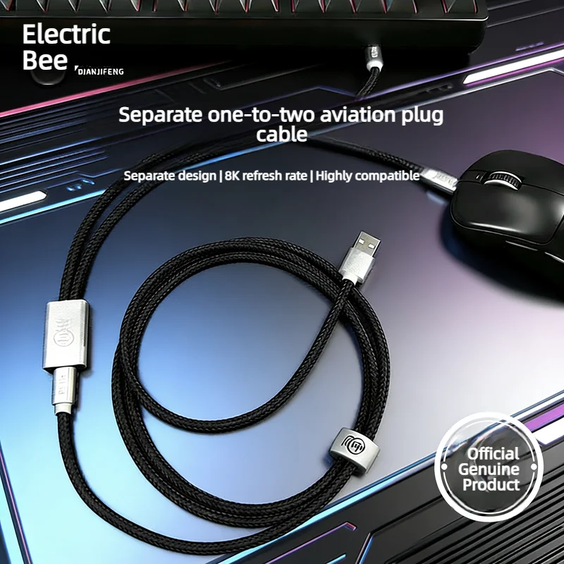 2-in-18k Aviation Plug Cable Macaron Separation Type Detachable Aviator Customized Typec Magnetic Axis Mechanical Keyboard Cable
