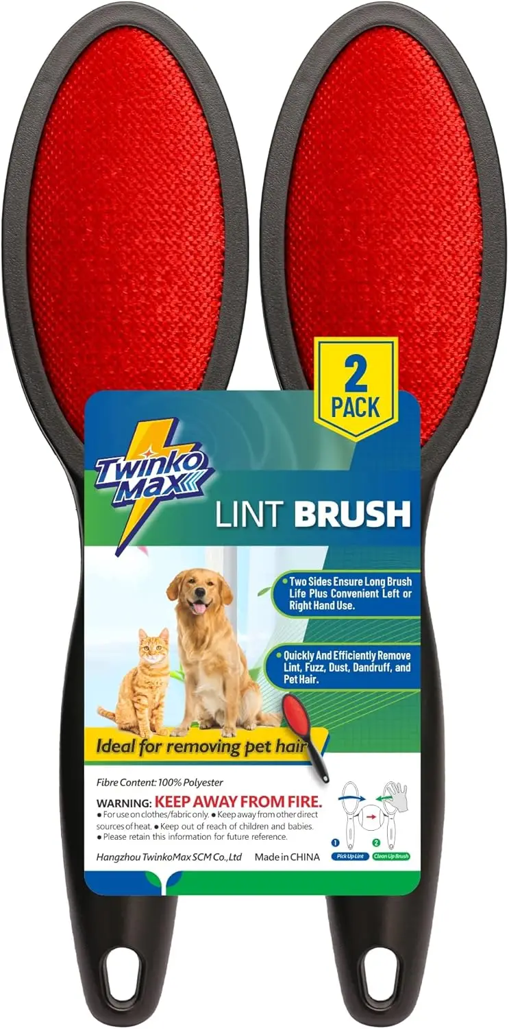 2-Sided Lint Brush & Pet Hair Remover – Reusable Clothes & Carpet Cleaner, No Refills Needed