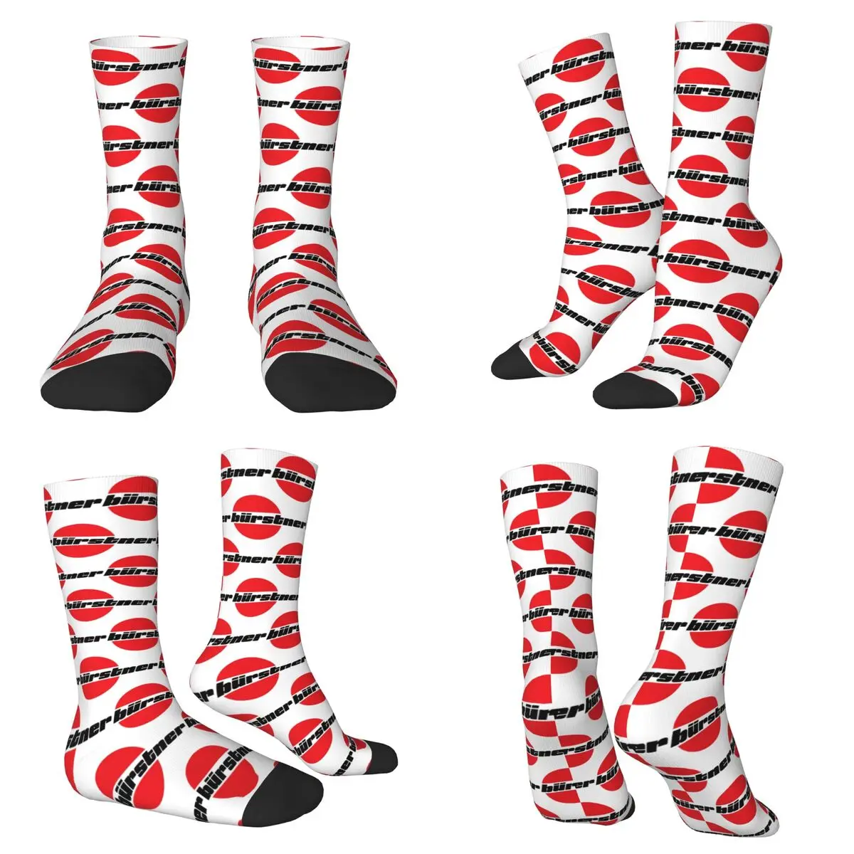 Burstner Logo Socks Harajuku Sweat Absorbing Stockings All Season Long Socks for Unisex Valentine's Day Gifts