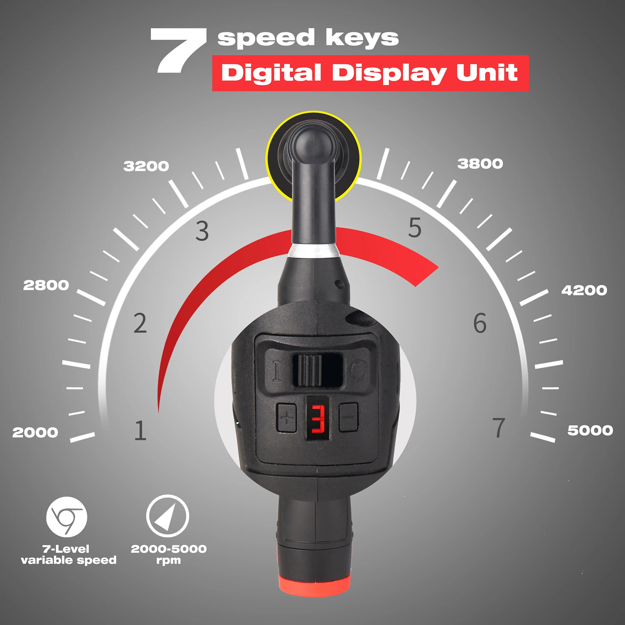 12V Cordless Dual Action Battery Car Mini Polisher with RO DA Switch and 1.2in/2in Backing Pad - view 3