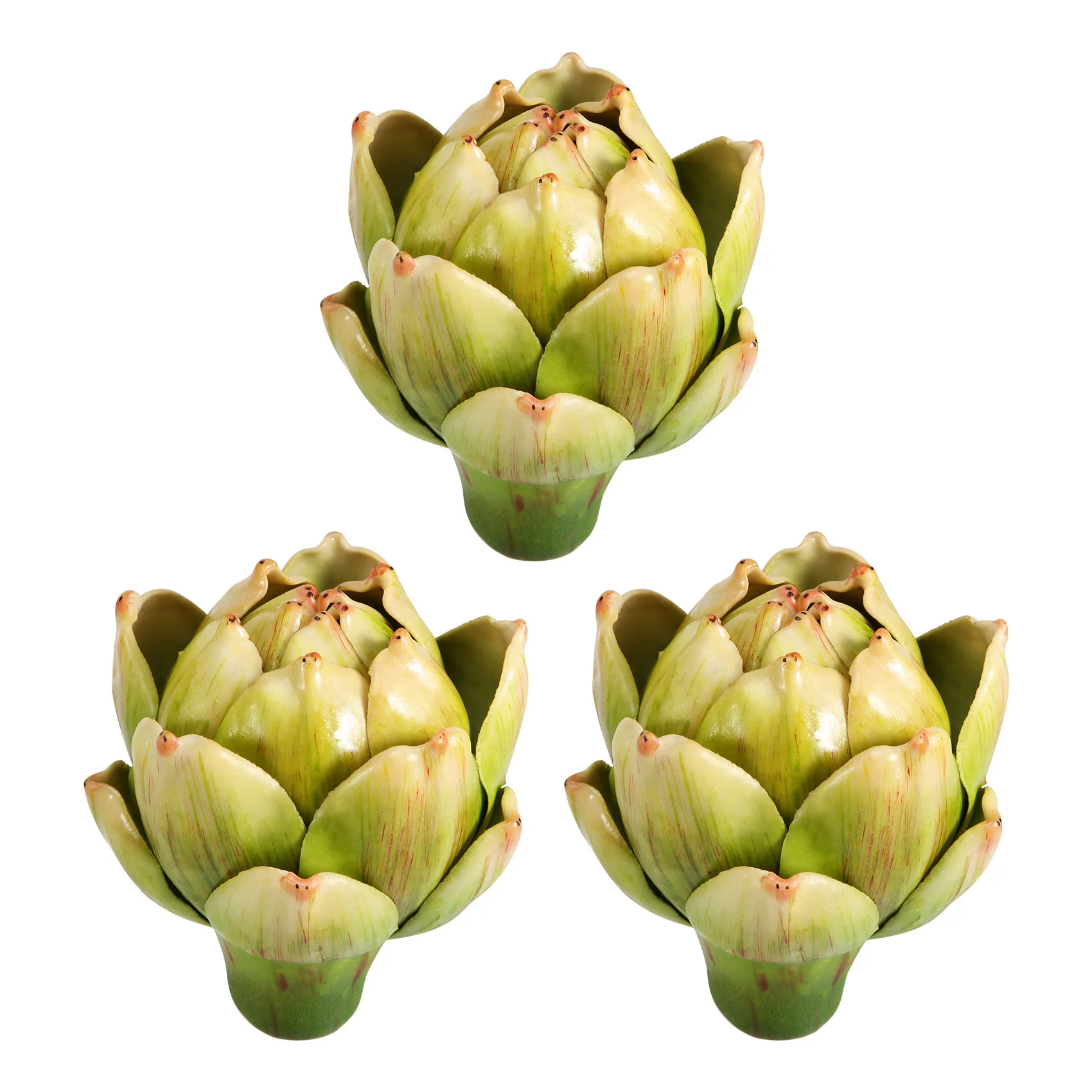 3Pcs Green Artificial Artichoke Plastic Fake Flower Fake Artichoke for Home Wedding Party Table Decoration