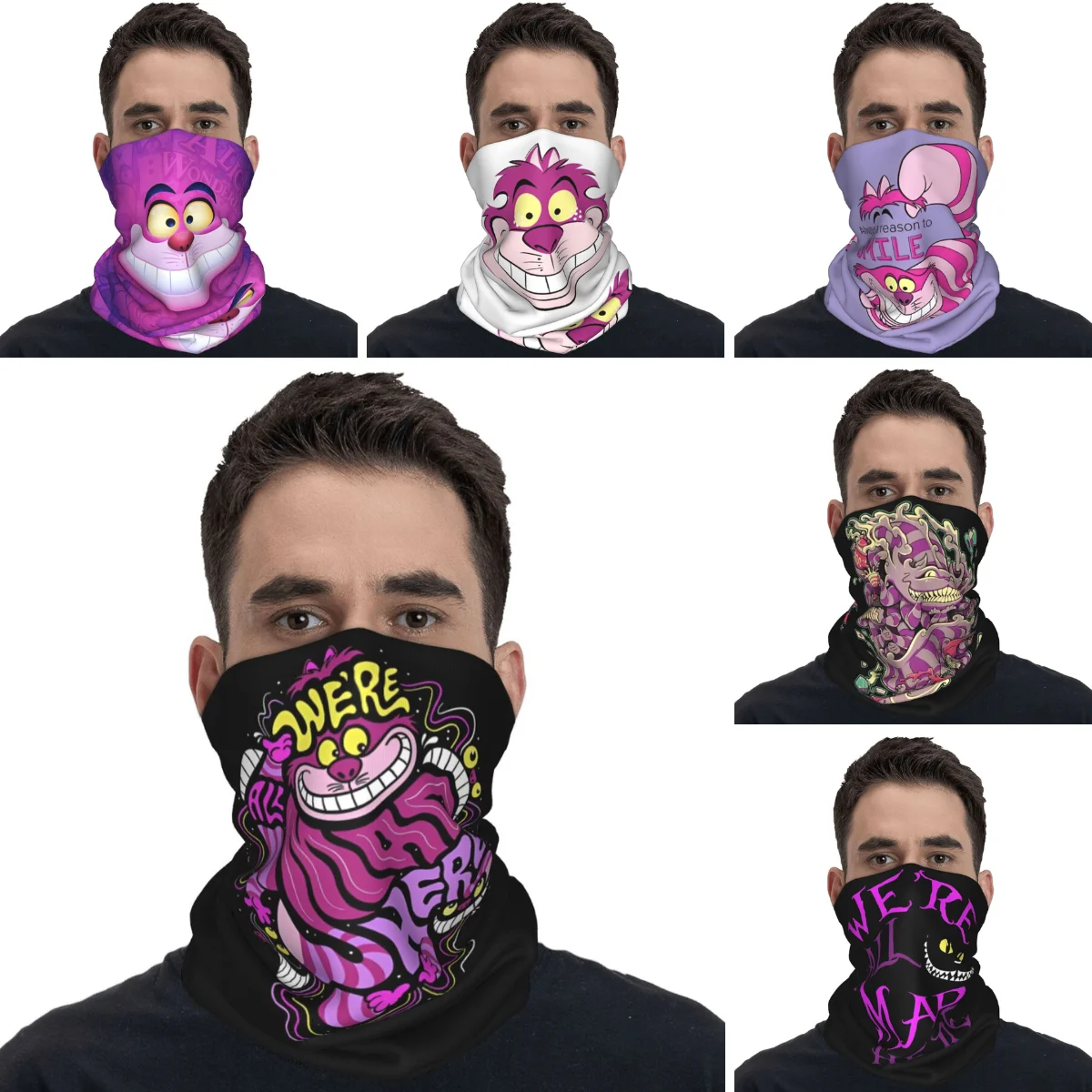 Cheshire Cat In The Darkness Balaclava Hunting Fishing Bicycle Mask Windproof Soft Bike Face Masks Summer Trendy Scarves