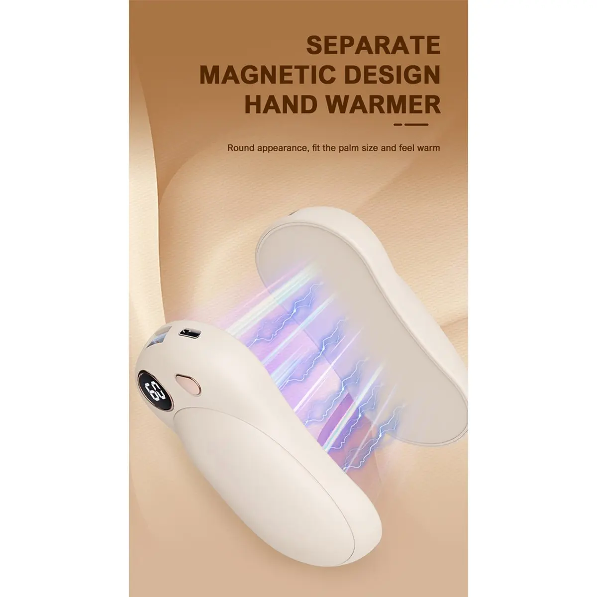 【Promo】Magnetic Suction Hand Warmer Power Bank Split Type Self Heating Handwarmers Safe Heating Warmers Pocket in Winter C