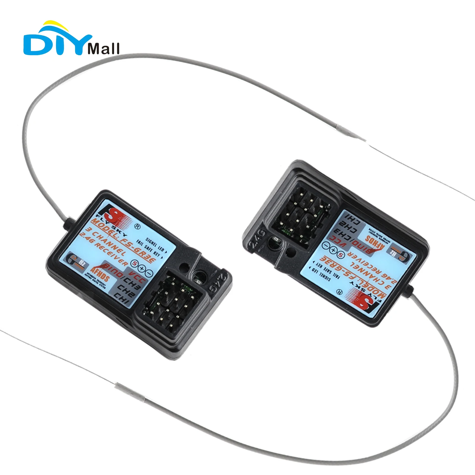 FlySky 2PCS FS-GR3E Waterproof 3CH 2.4Ghz Receiver for FS-GT2/GT3B/GT3C RC Car Boat Transmitter