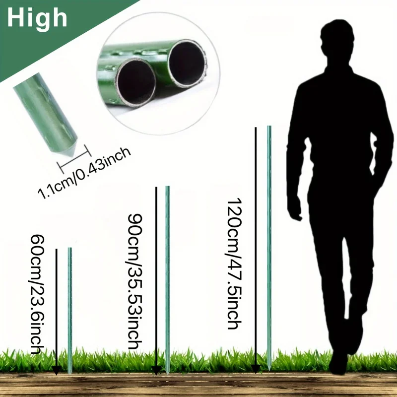 20 piece set of 3 sizes of durable support rods for multi-purpose gardens, perfect for vegetables and plants H0983