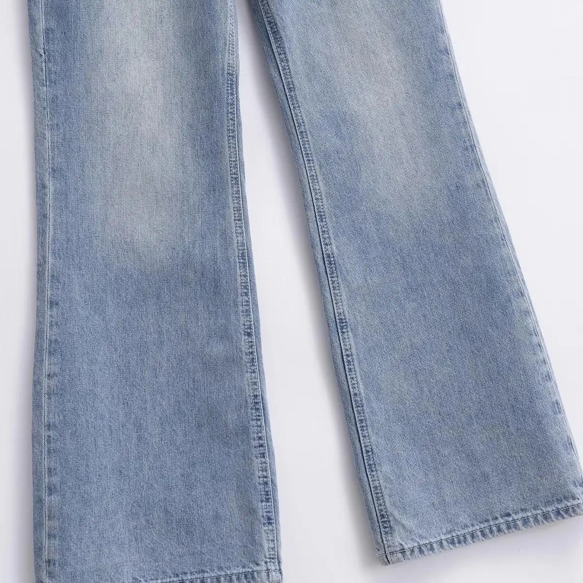 American Retro Hot Girl Casual Drapey Straight Low Waist Loose Wide Leg Jeans Micro Flared Long Pants Women's Autumn Zipper