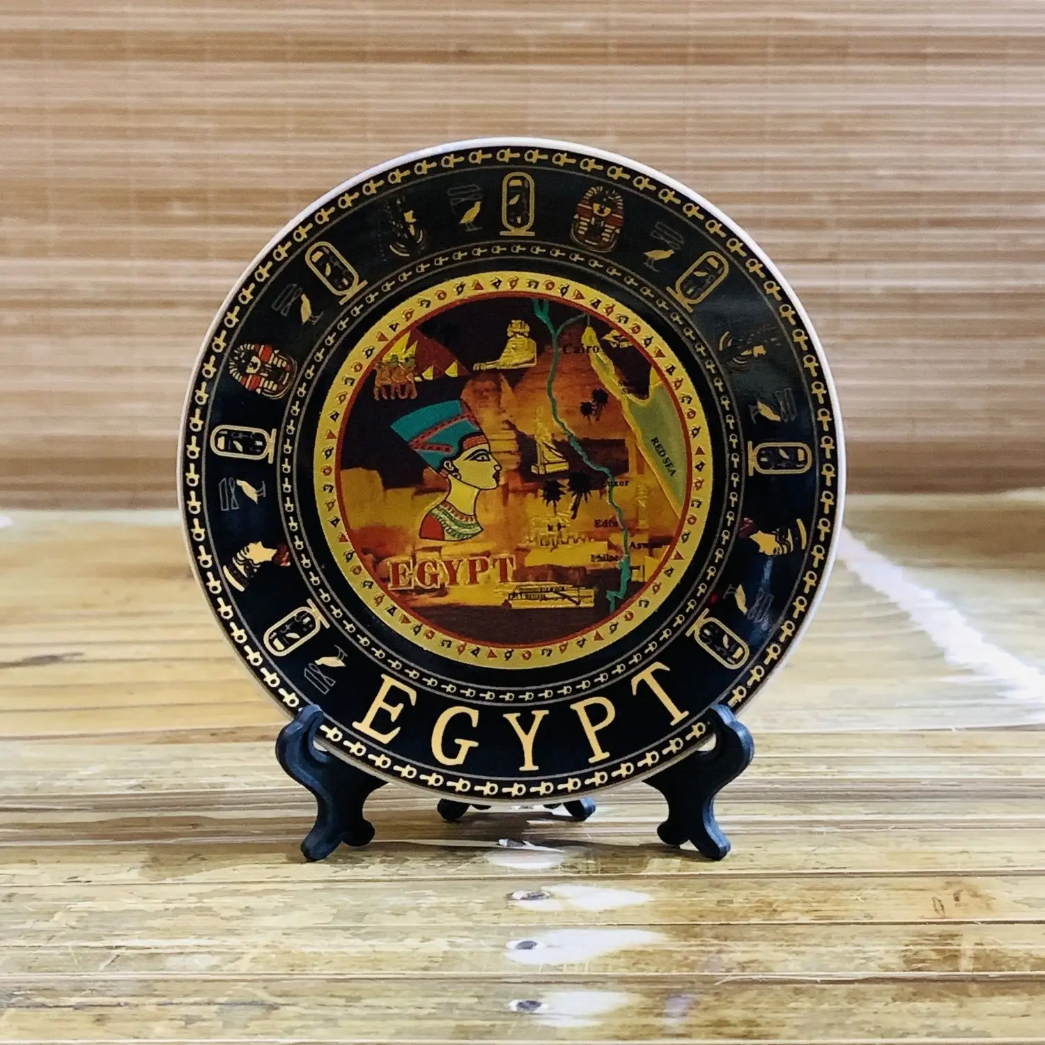 

Ancient Egyptian Home Decoration Trays, Decorative Ceramic Plates, Hanging Dish for Living Room, Desk, Wall, Wine Cabinet Decor