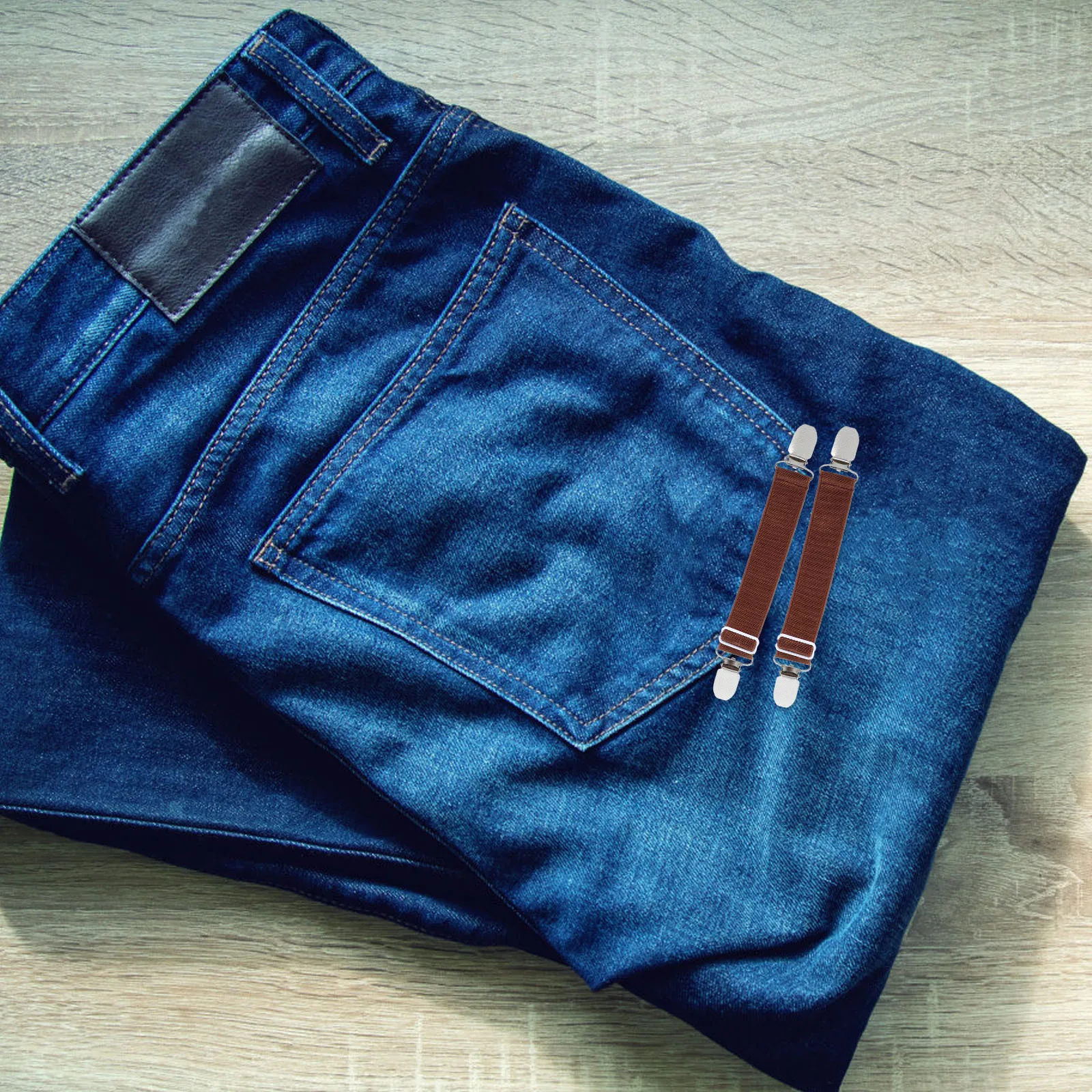 

1 Pair Adjustable Elastic Pants Clips Multifunctional Cycling Leg Holders Durable Metal For Sofa Mattress Sheet Grippers Bed