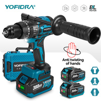 YOFIDRA 13MM 20+3 Brushless Electric Hammer Drill Handheld Cordless Flat Drill Screwdriver Power Tools For Makita 18VBattery Pin