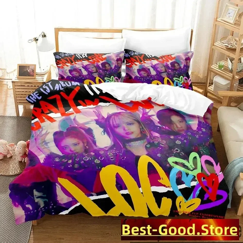 3D Print Korea ITZY LOCO Bedding Set Duvet Cover Bed Set Quilt Cover Pillowcase Comforter king Queen Size Boys Adult Bedding Set