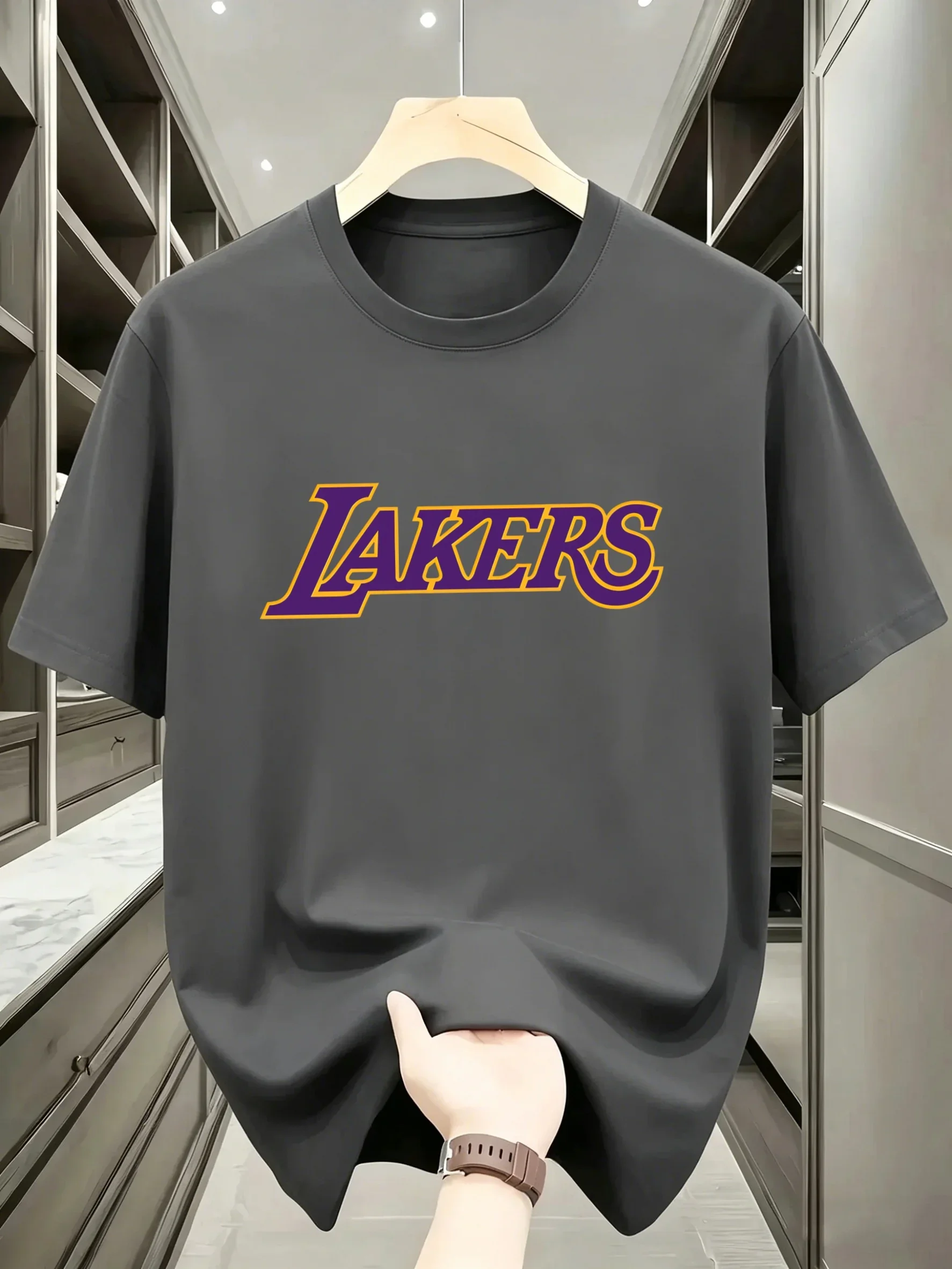 Los Angeles Lakers Sports Quick Drying T-shirt Summer Fashion Simple Street Style Men's Fitness Muscle Casual T-shirt Top