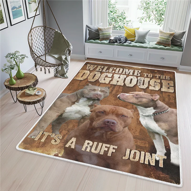 

American Staffordshire Terrier Dog Area Rug 3D All Over Printed Non-slip Mat Dining Room Living Room Soft Bedroom Carpet 01